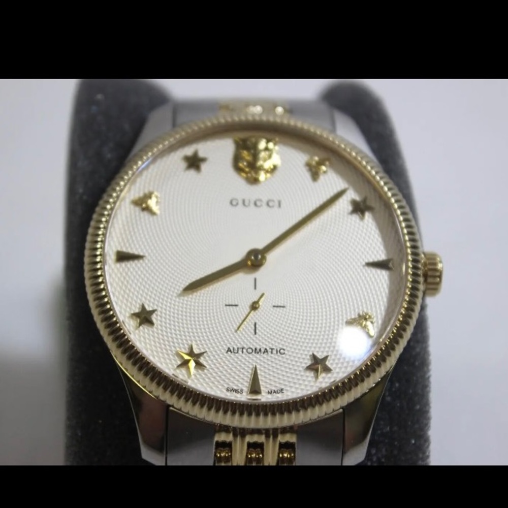 Gucci G-Timeless SWISS Automatic Two Tone Stainless Steel Men's Watch ~ YA126356